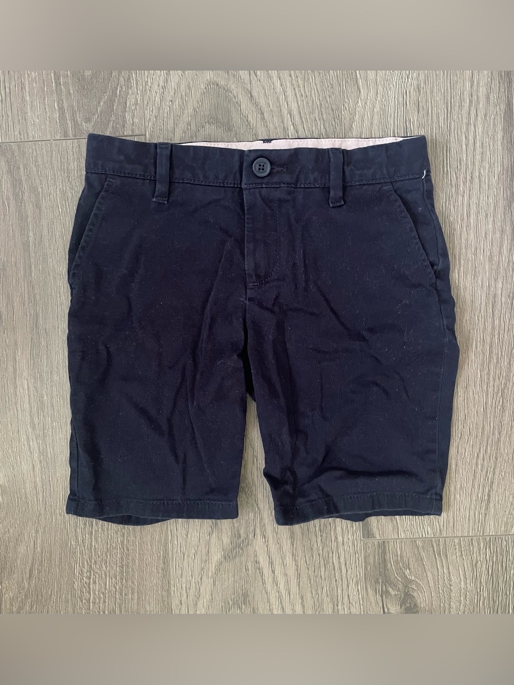 GAP Kids Boys Chino Shorts School Uniform 7 Navy Blue Organic Cotton Schoolwear